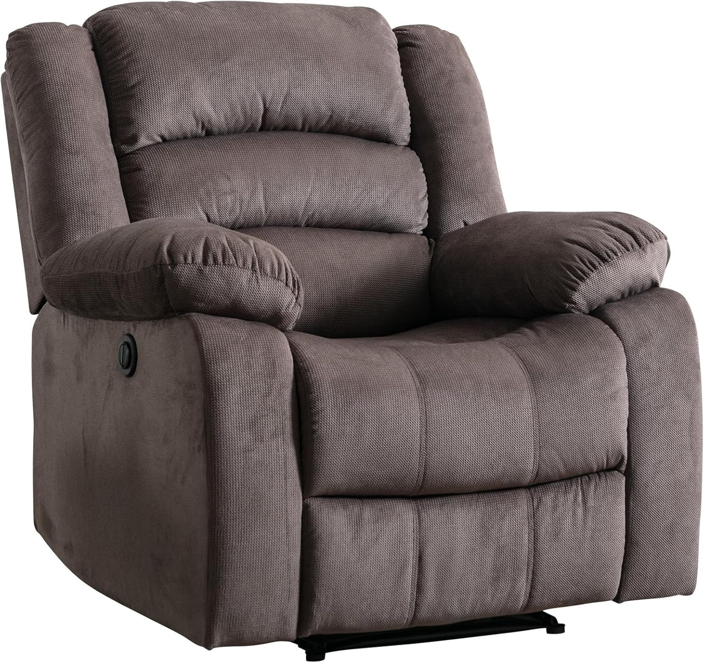 Brown Oversized Electric Recliner Chair With Plush Cushions