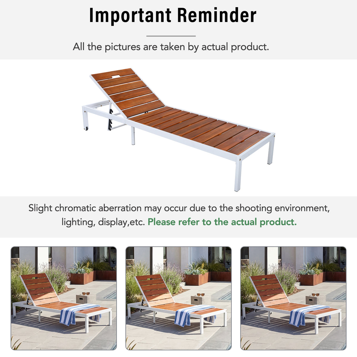 Outdoor Chaise Lounges with Adjustable Backrest
