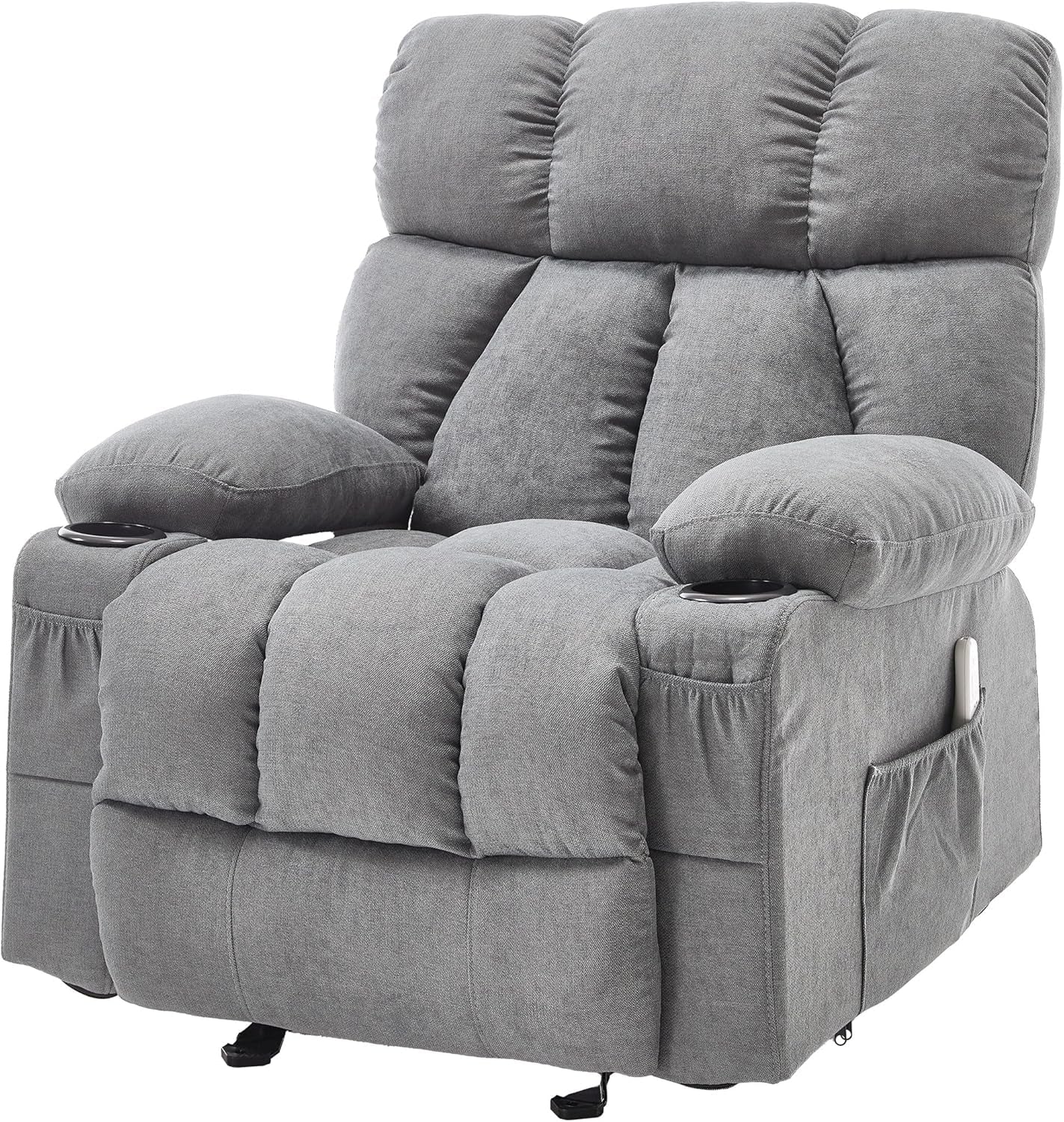 Massage Rocker Recliner Chair With Heat And Vibration Grey