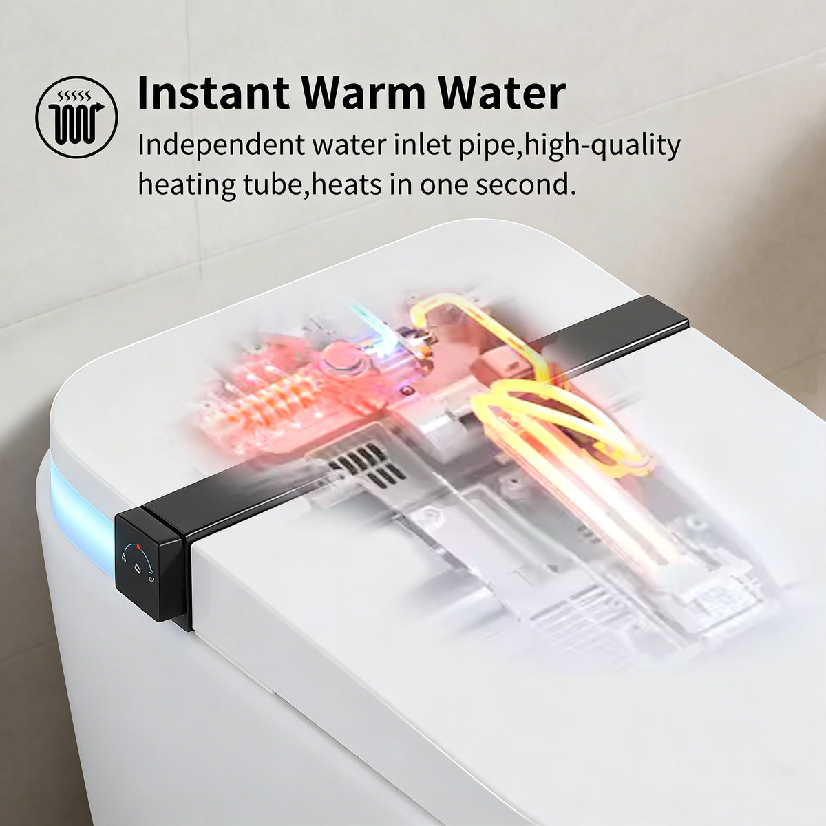 Smart Toilet with Built-in Bidet Seat