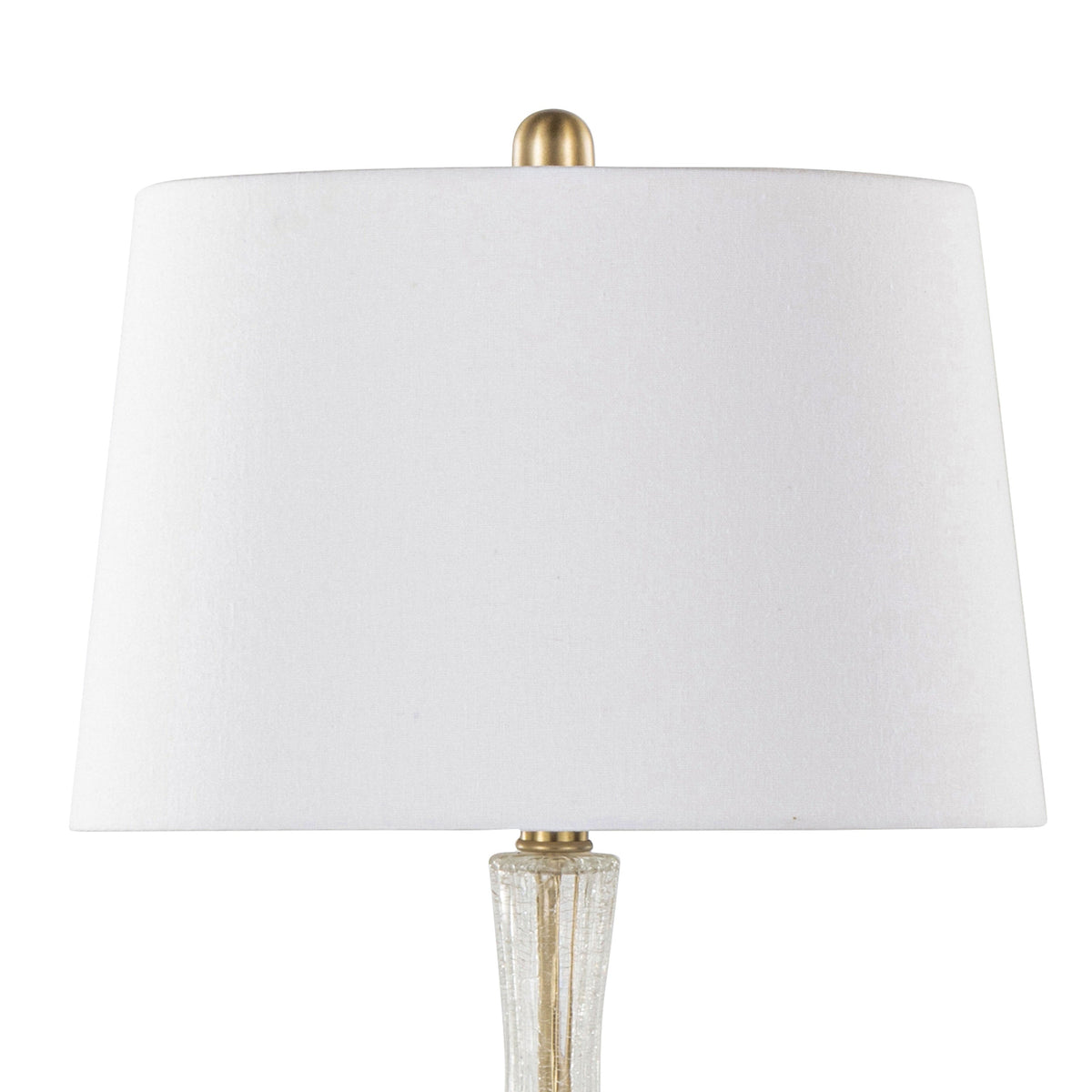 Jenny 27" Contemporary Glass Table Lamp in Clear Crackle Glass