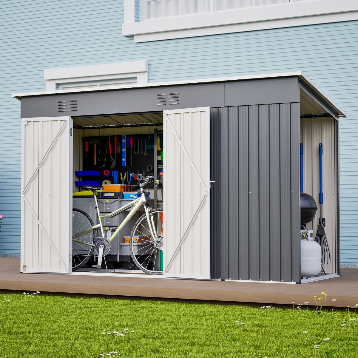 10'x4' Outdoor Metal Storage Shed