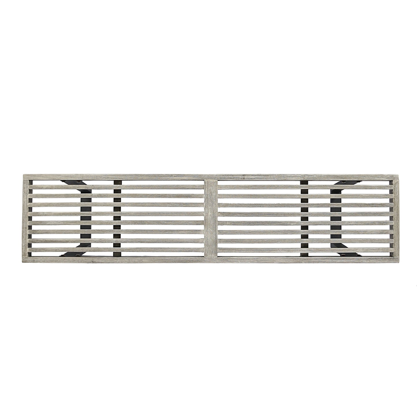 Metal/Solid Wood Outdoor Bench