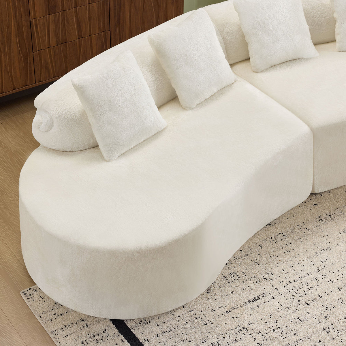 White Curved Sofa