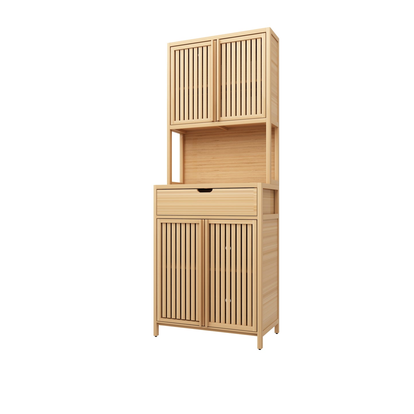 Double-Door Bamboo High-Capacity Storage Cabinet