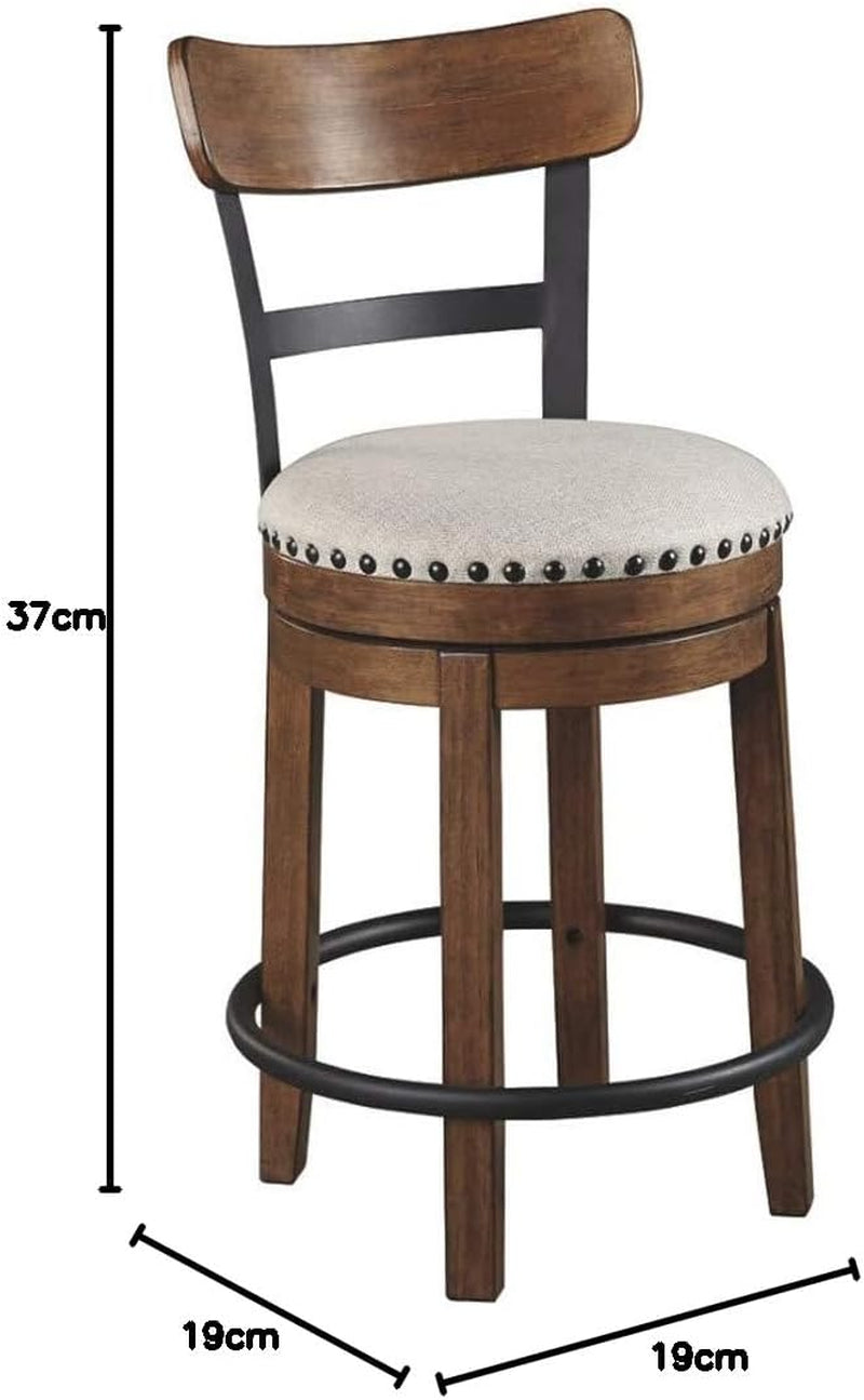 Rustic Farmhouse 24.5 Inch Counter Height Swivel Bar Stool