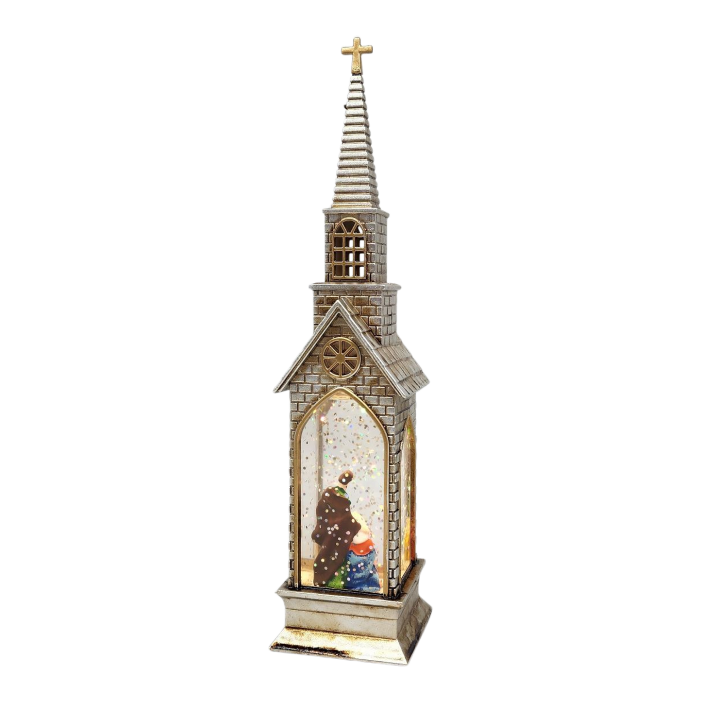 Lighted Church Waterglobe - Holy Family