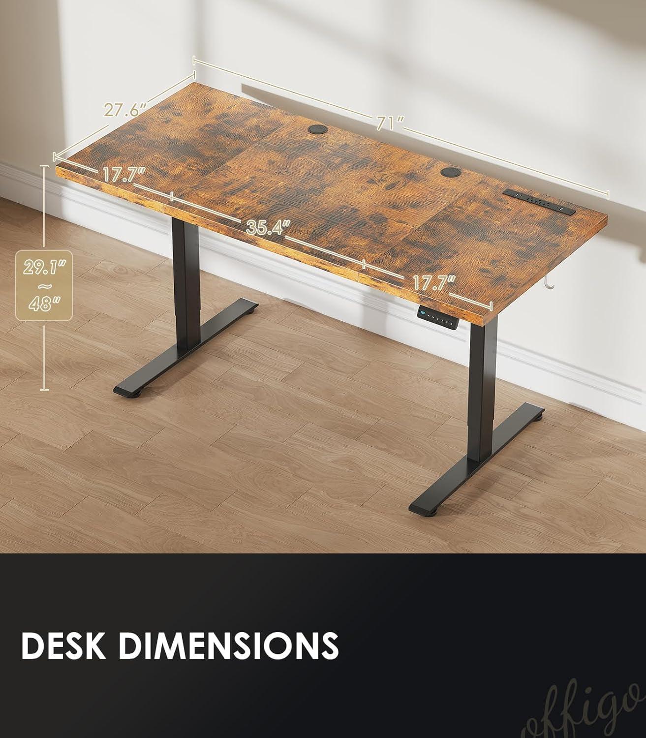 Electric Standing Desk 71 Inch Height Adjustability