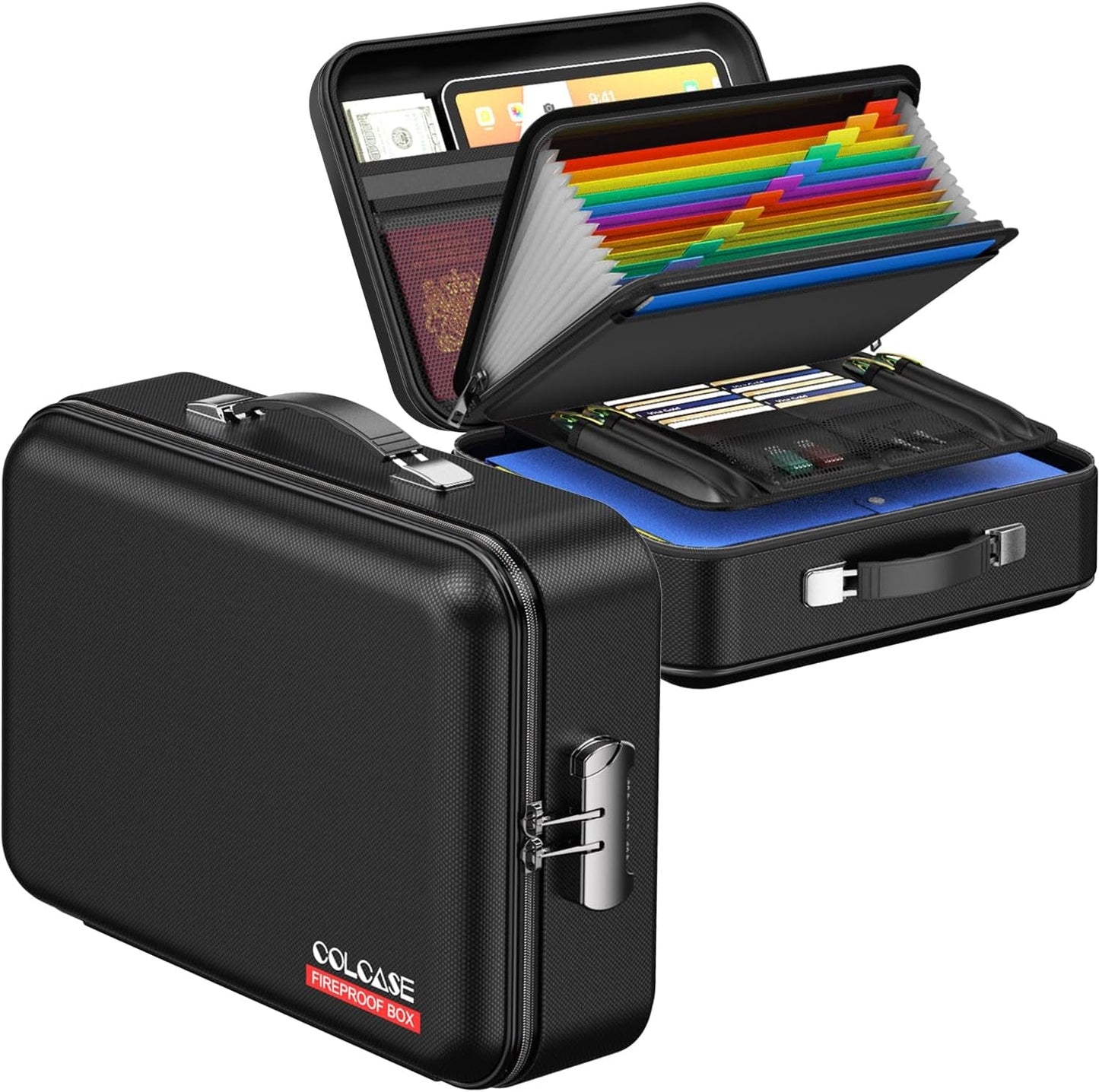 Fireproof Document Box Hard Shell Lock UL Certified