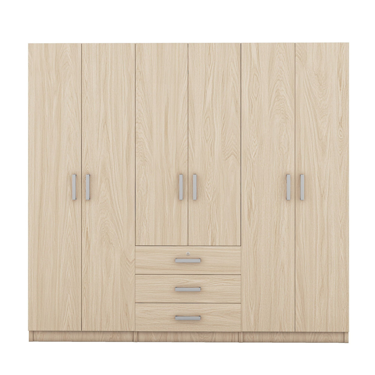 6 Doors Wardrobe Storage For Bedroom, With Big Drawers