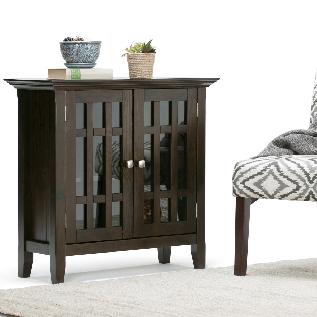 Bedford 32 Inch Wide Solid Wood Low Storage Media Cabinet
