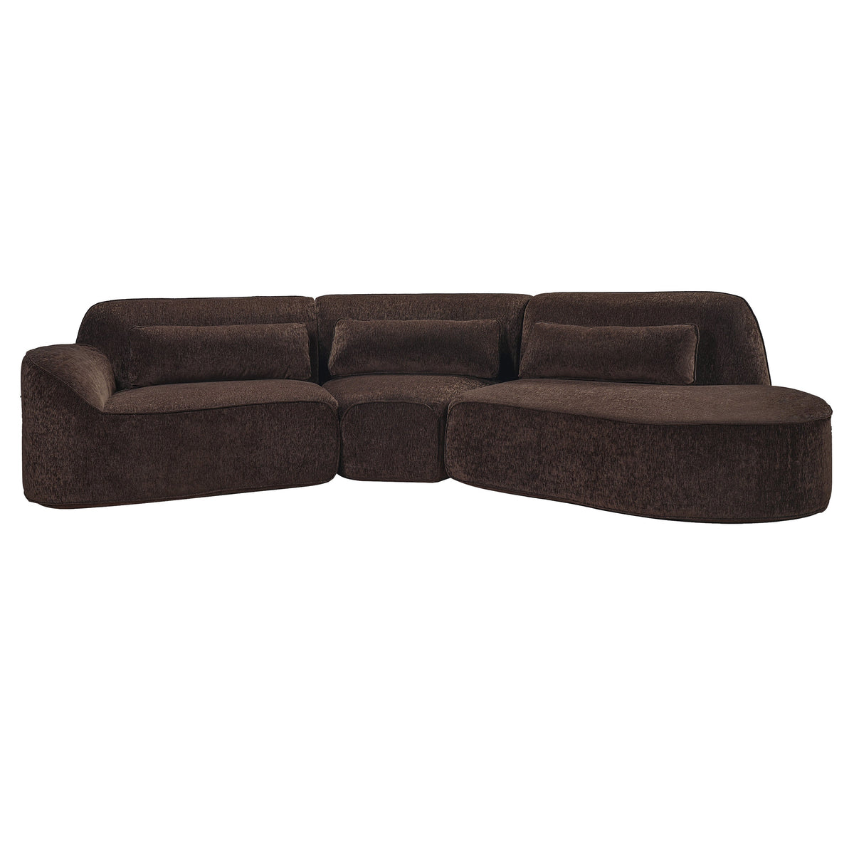 123" Modern Curved Sectional Sofa with Chaise Lounge