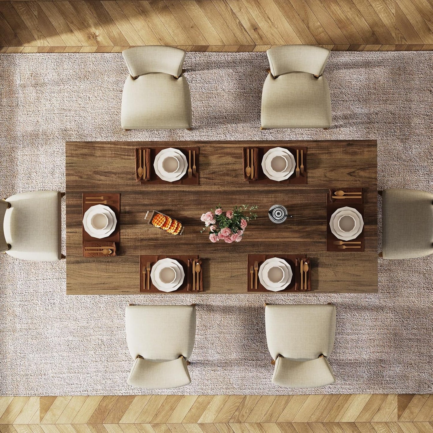 63” Farmhouse Dining Table for 4–6 People