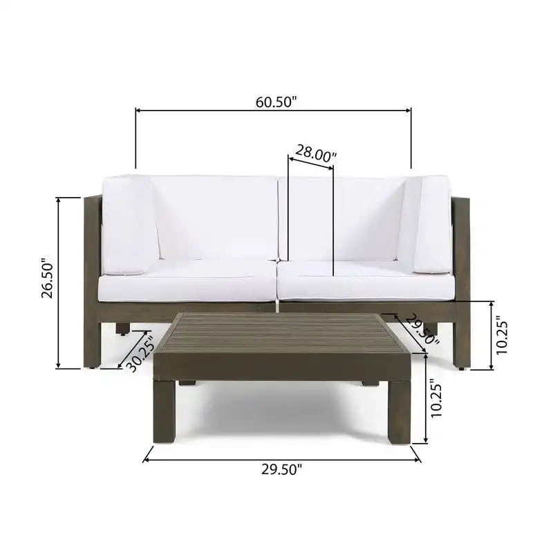 Oana - 3 Piece Loveseat Set With Coffee Table