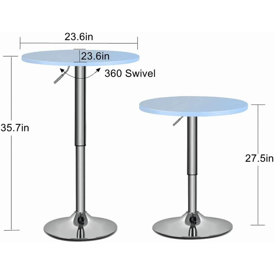 Adjustable Height Pub Table With 360 Degree Swivel Top