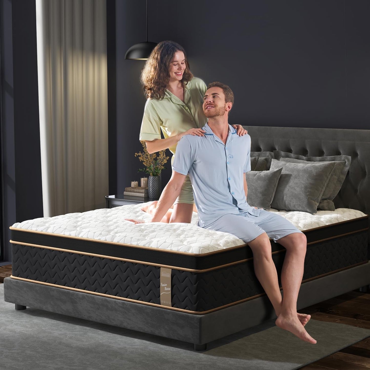 Queen Cooling Hybrid Mattress 14 Inch Certipur US Certified