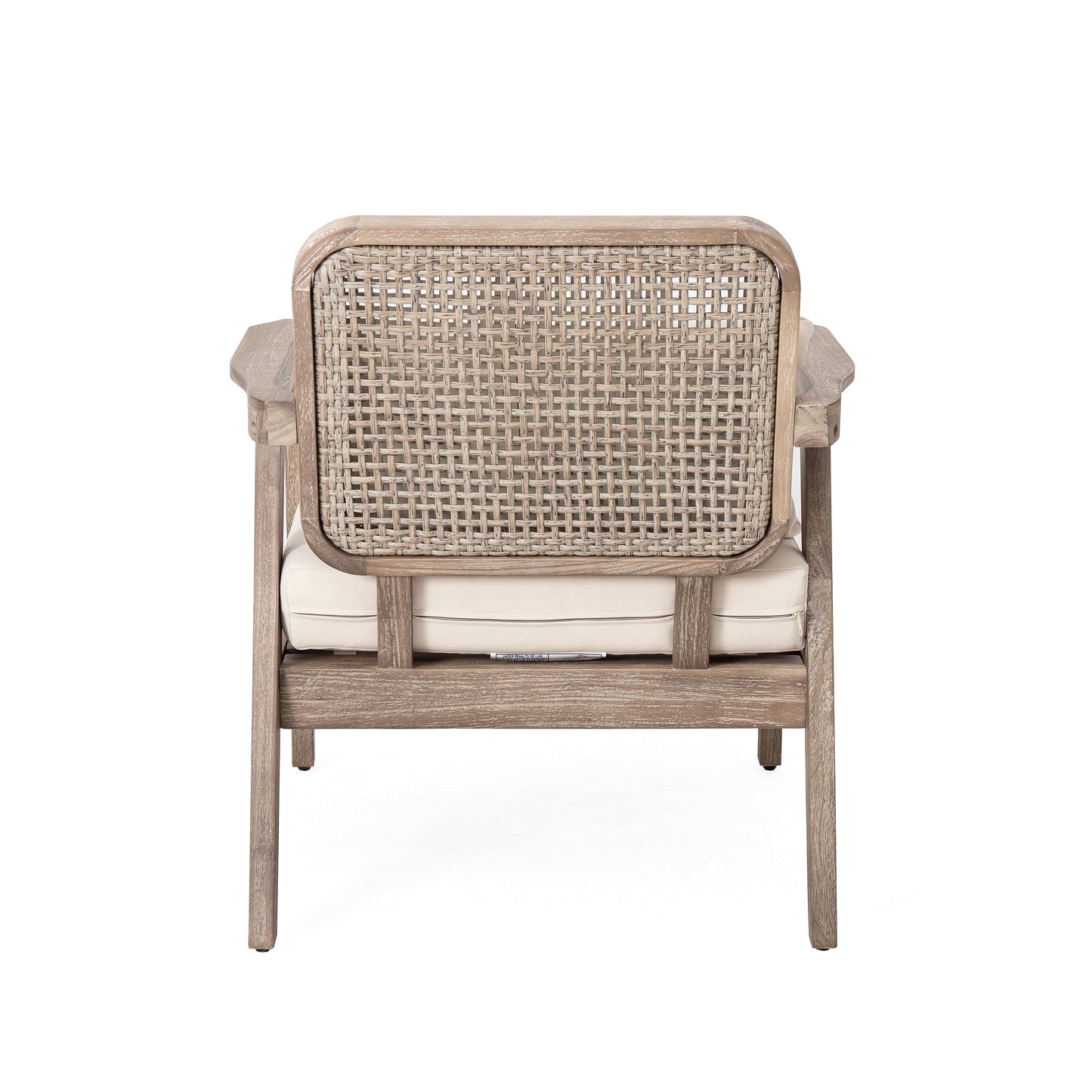 Set of 2 Outdoor Acacia Wood Patio Club Chairs