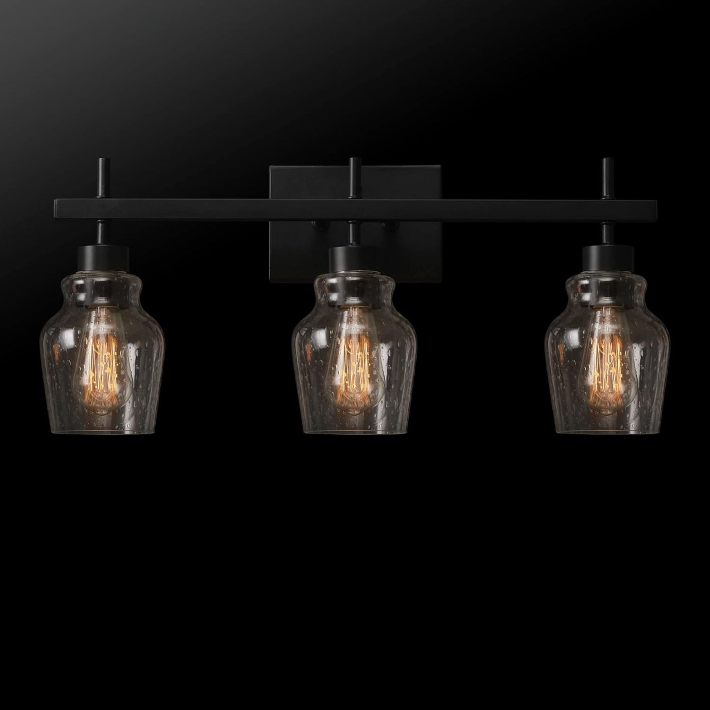 Bunbury 5-Piece "All-in-One" Bathroom Set, Matte Black, 3-Light Vanity Light Combo