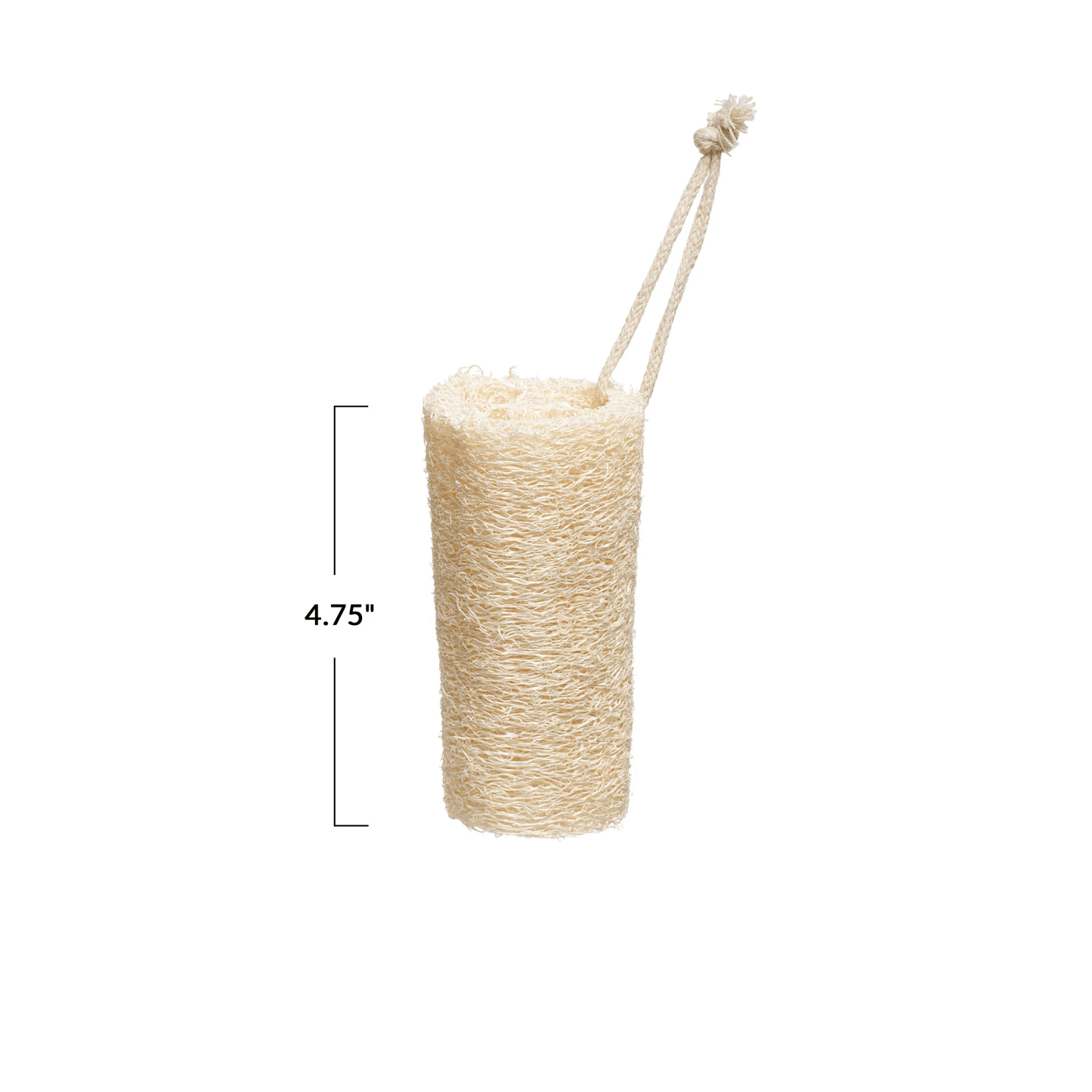 Loofah Brush with Cotton Rope Hanger, Natural