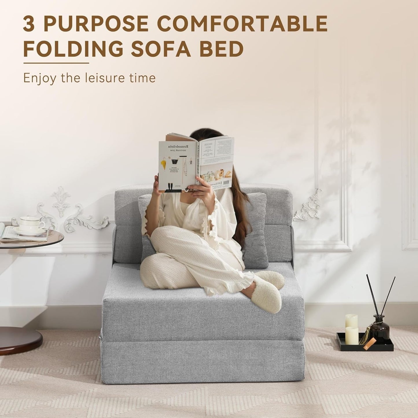 Folding Sofa Bed Convertible Couch with Memory Foam
