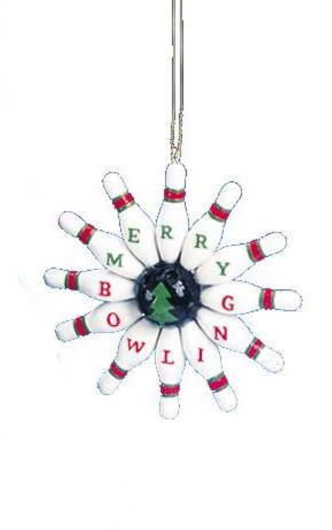 Classic Blue Collar Game Ornament - Bowling