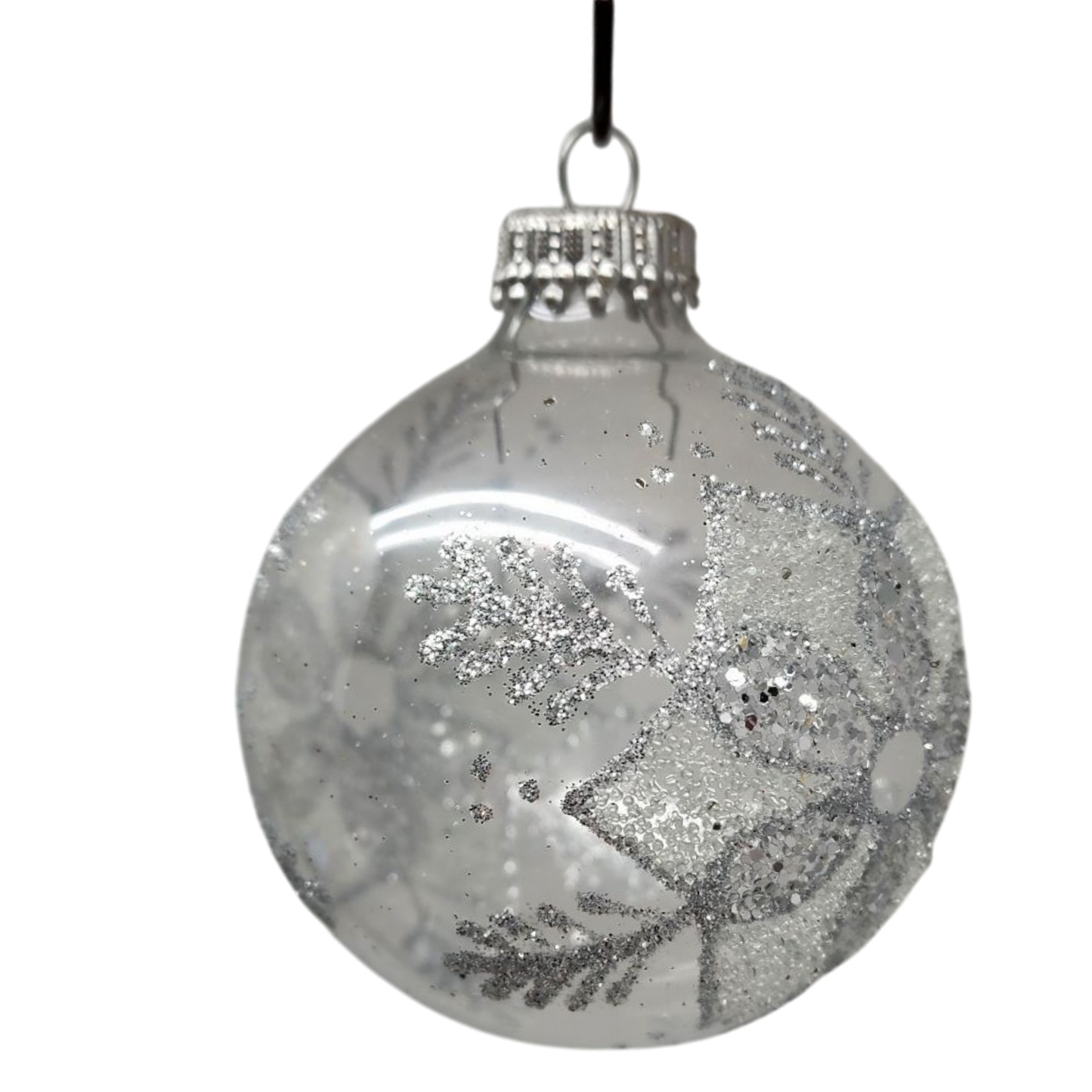 Krebs Value Glass Ornament 4 pack - Frosted Poinsettia