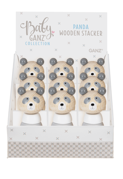 Roly-Poly Panda Wood Stacker