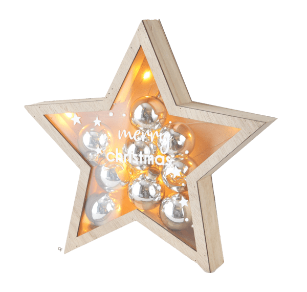 LED Light Up Star w/Ornament Figurine Set (2 pc. set) - Final Sale