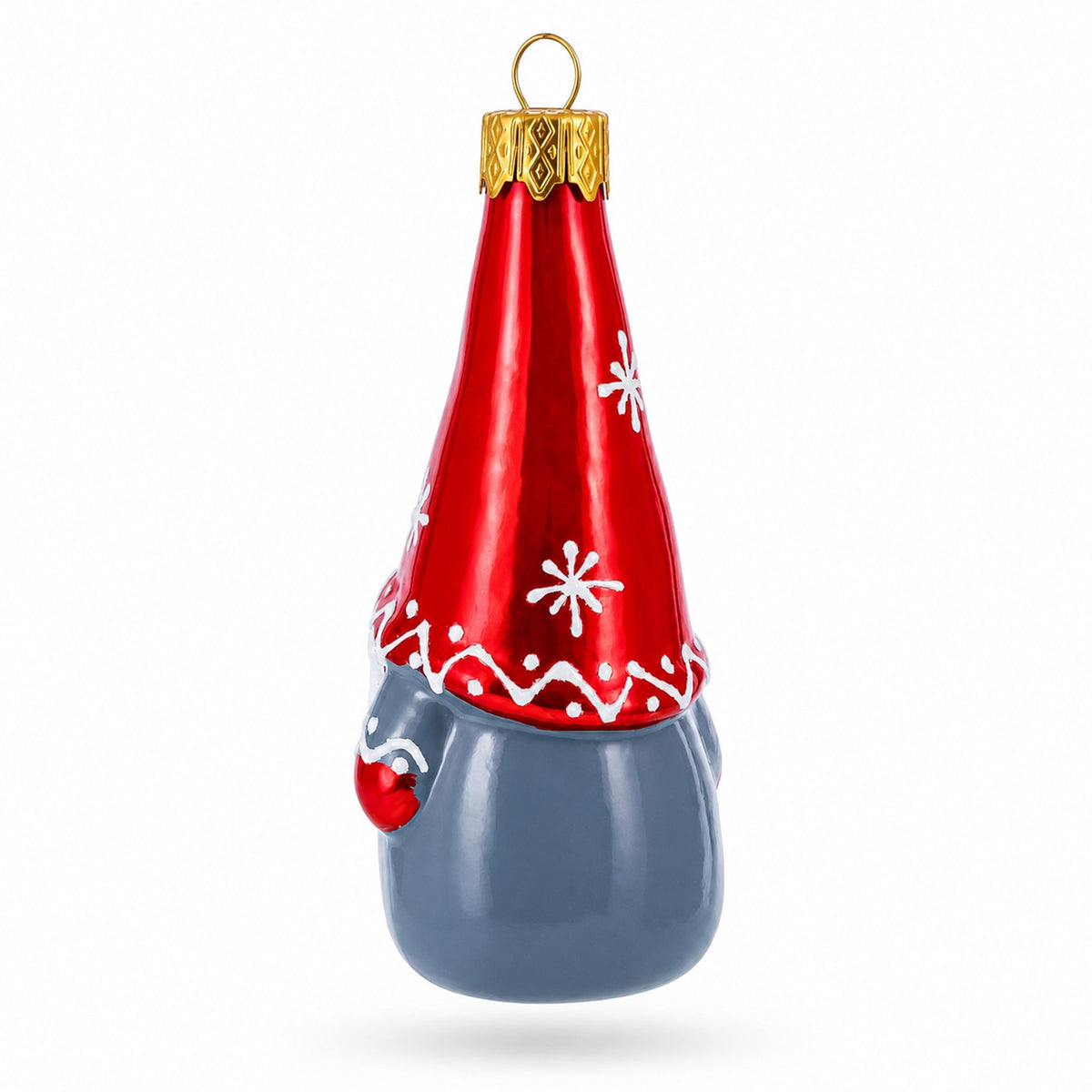 Scandinavian Gnome Elf Glass Christmas Ornament