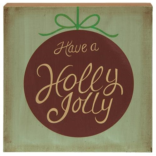 Merry & Bright Box Sign 3 asst.