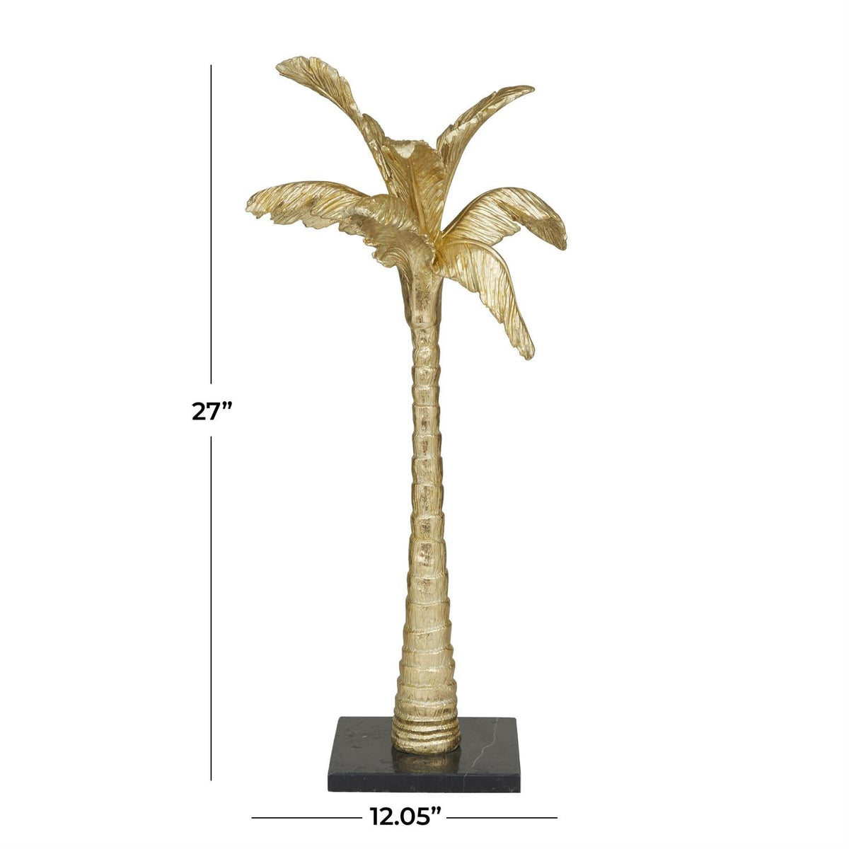 Gold Polystone Tree Palm Decorative Sculpture