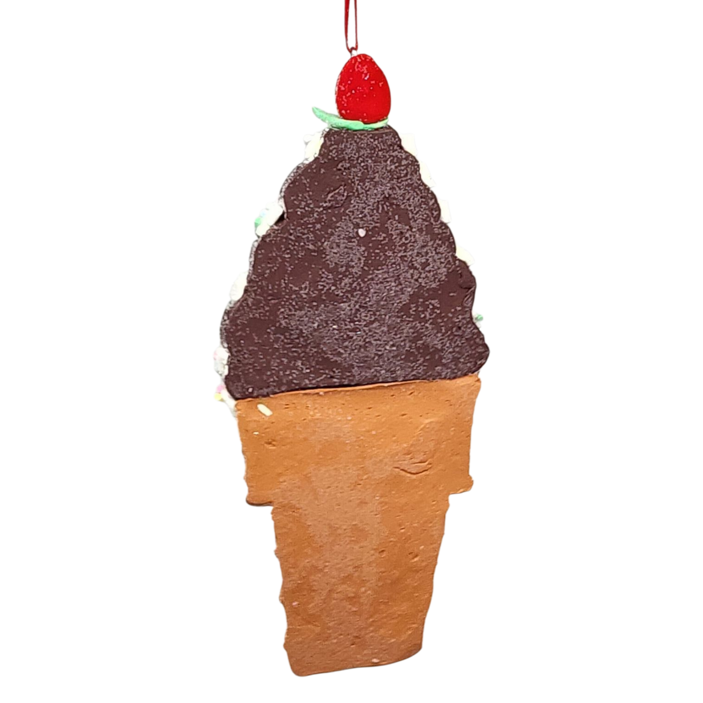 Claydough Ice Cream Ornament - Chocolate