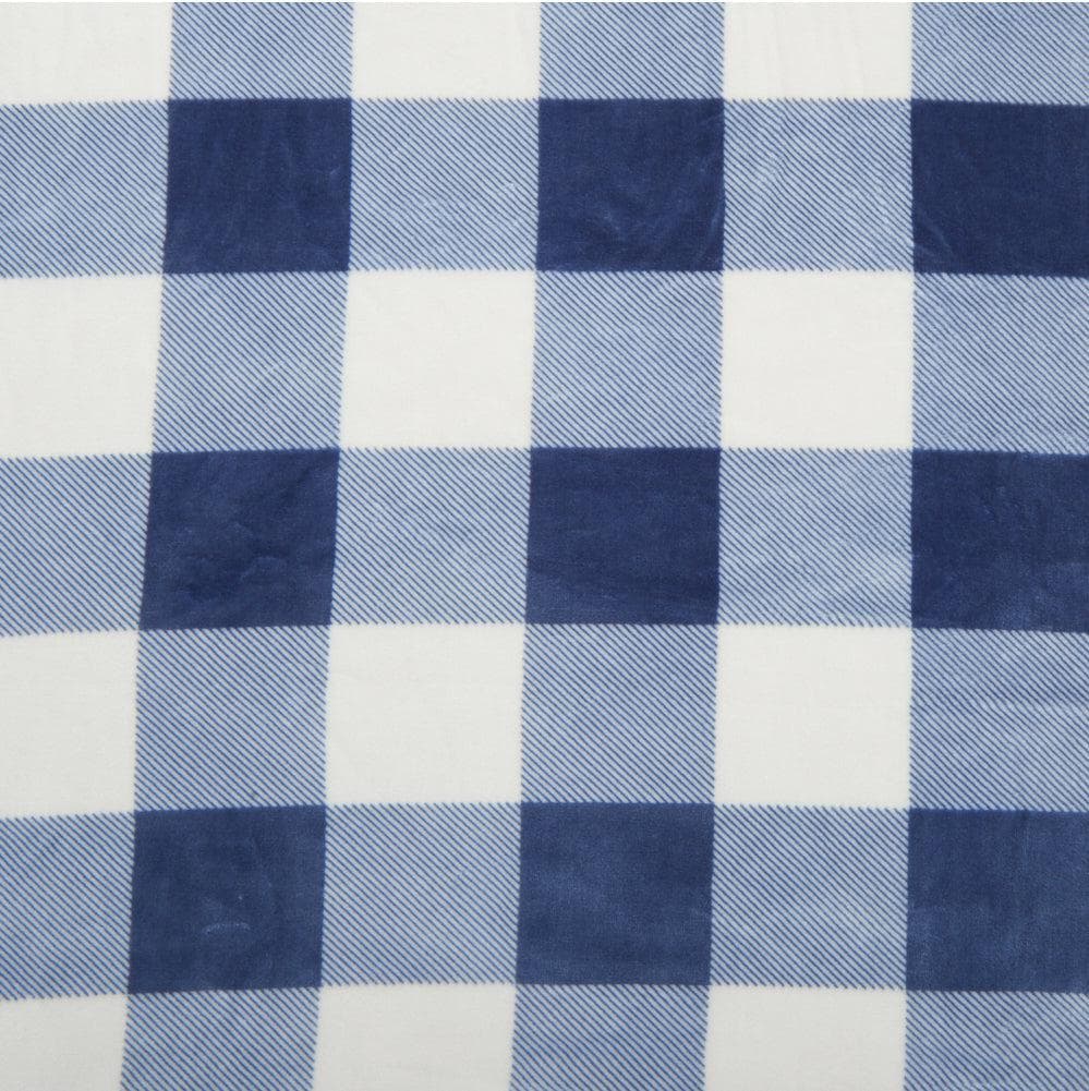 Close-up of blue and white checkered fabric