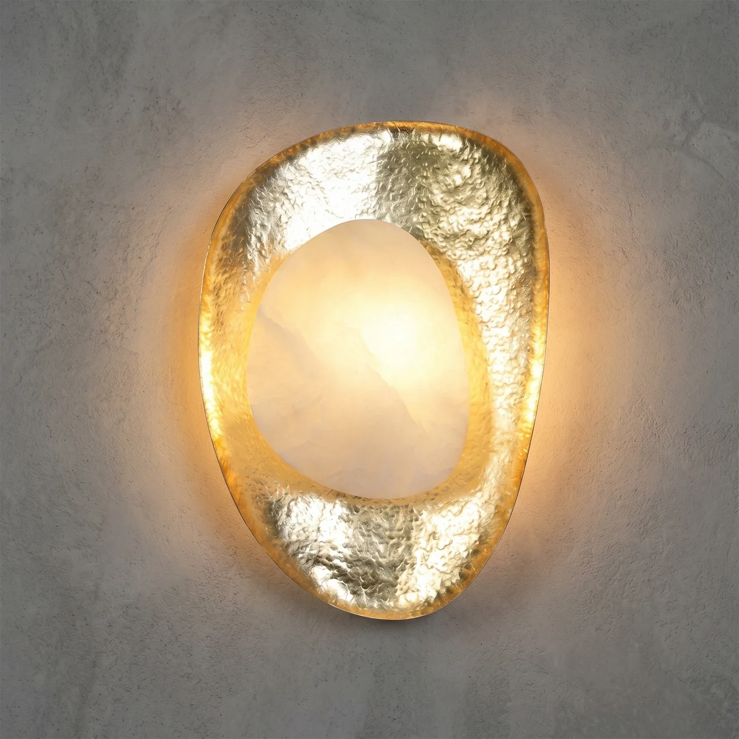Hand-Crafted Hammered Metal Lotus Leaf Wall Sconce