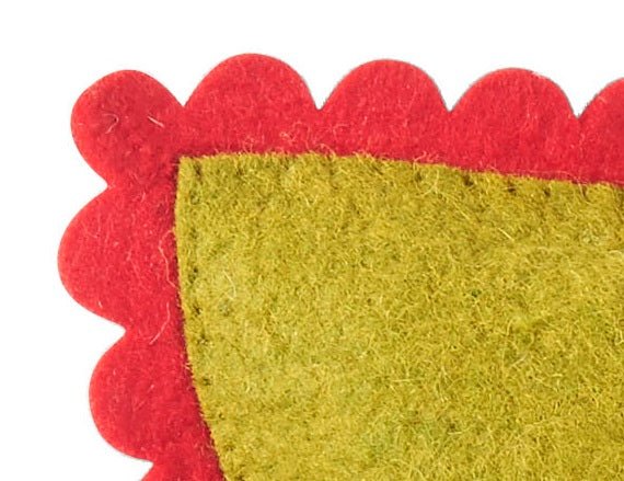 Handmade Christmas Pillow Hand Felted Wool - Letter to Santa Pocket Green - 18" Arcadia Home