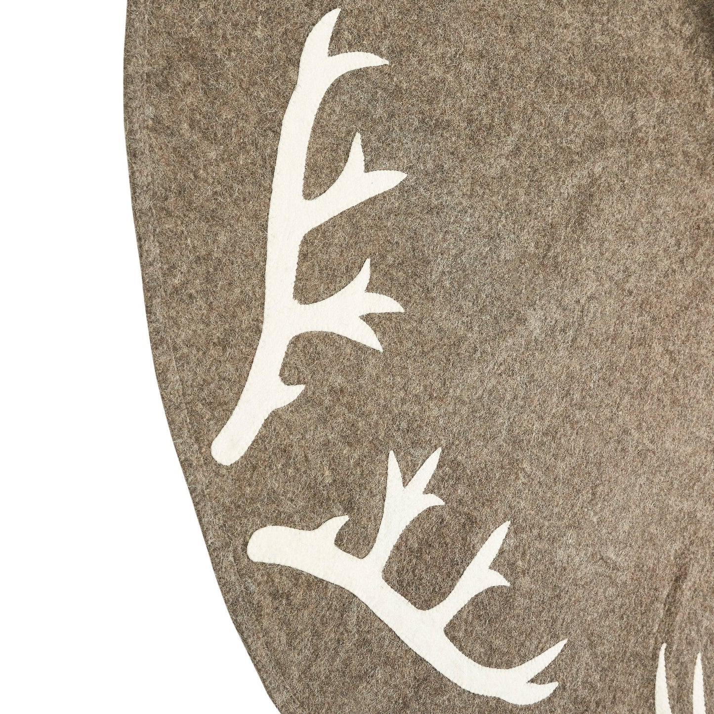Handmade Felt Antlers Gray Christmas Tree Skirt 60" / 72" Arcadia Home