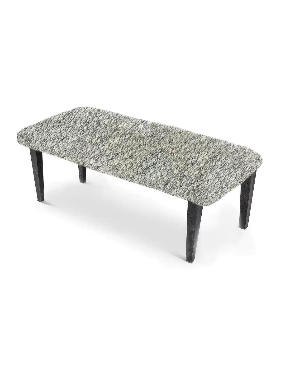 Handwoven Clean Grey Dining Room Table Bench