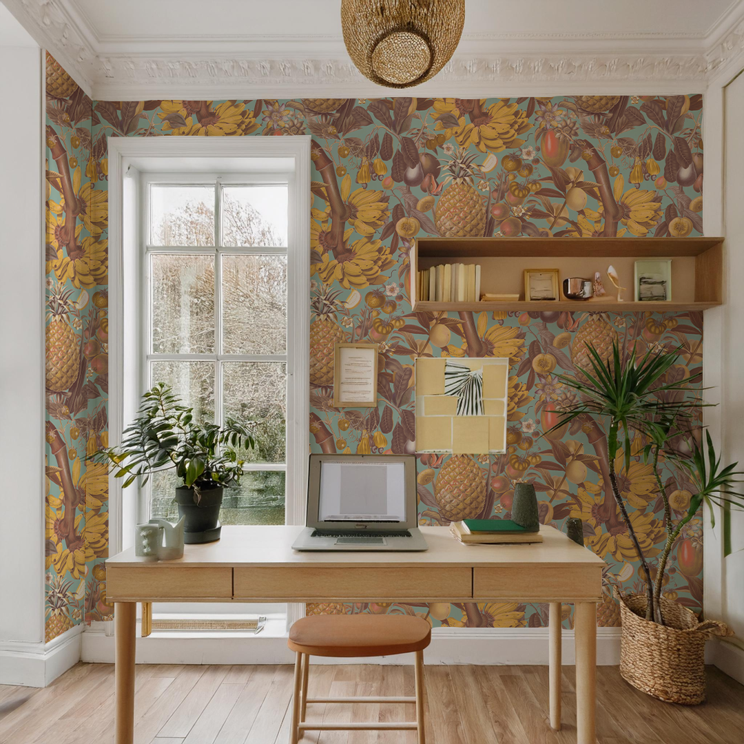 Juicy Fruit Wallpaper, mint and yellow