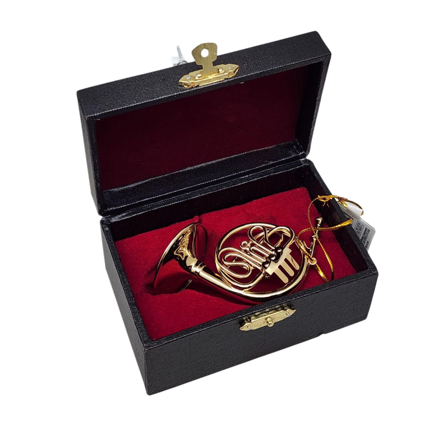 Brass French Horn Ornament with Case