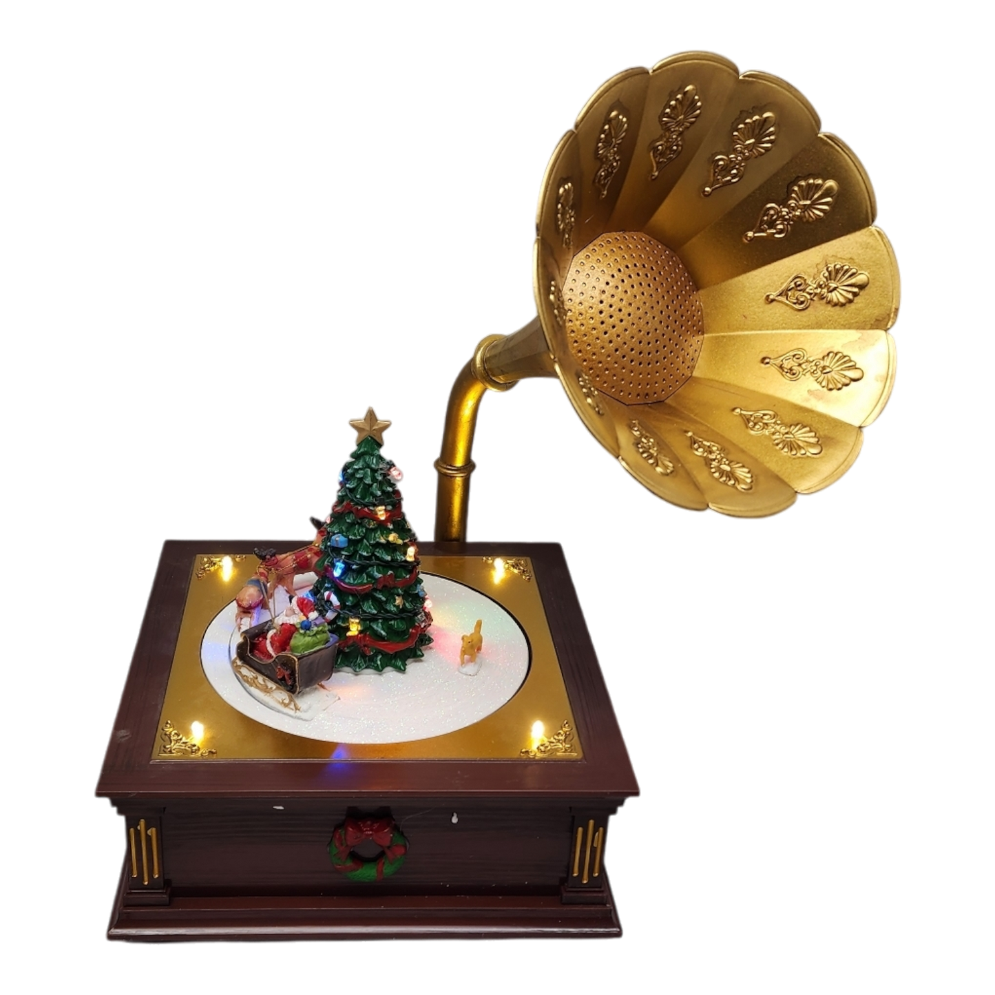 Lighted Musical Rotating Phonograph - 14 inch
