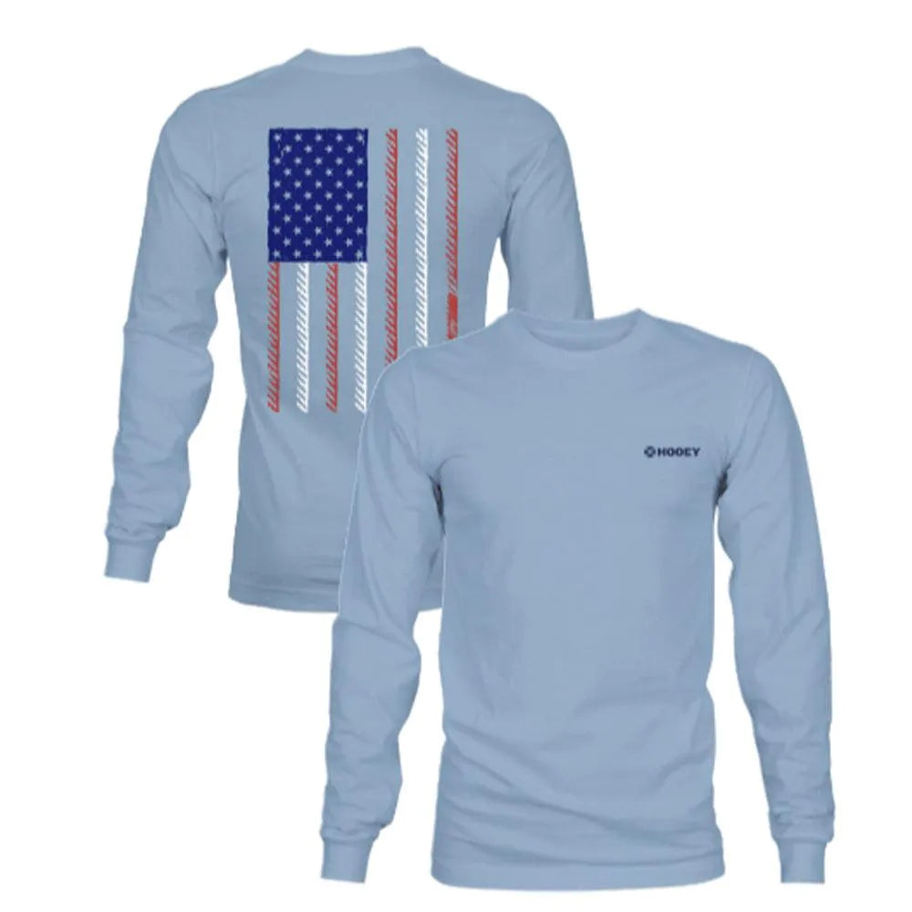 HOOey Liberty Roper ( Light Denim) - Mens Long Sleeve T-Shirt (Closeout)