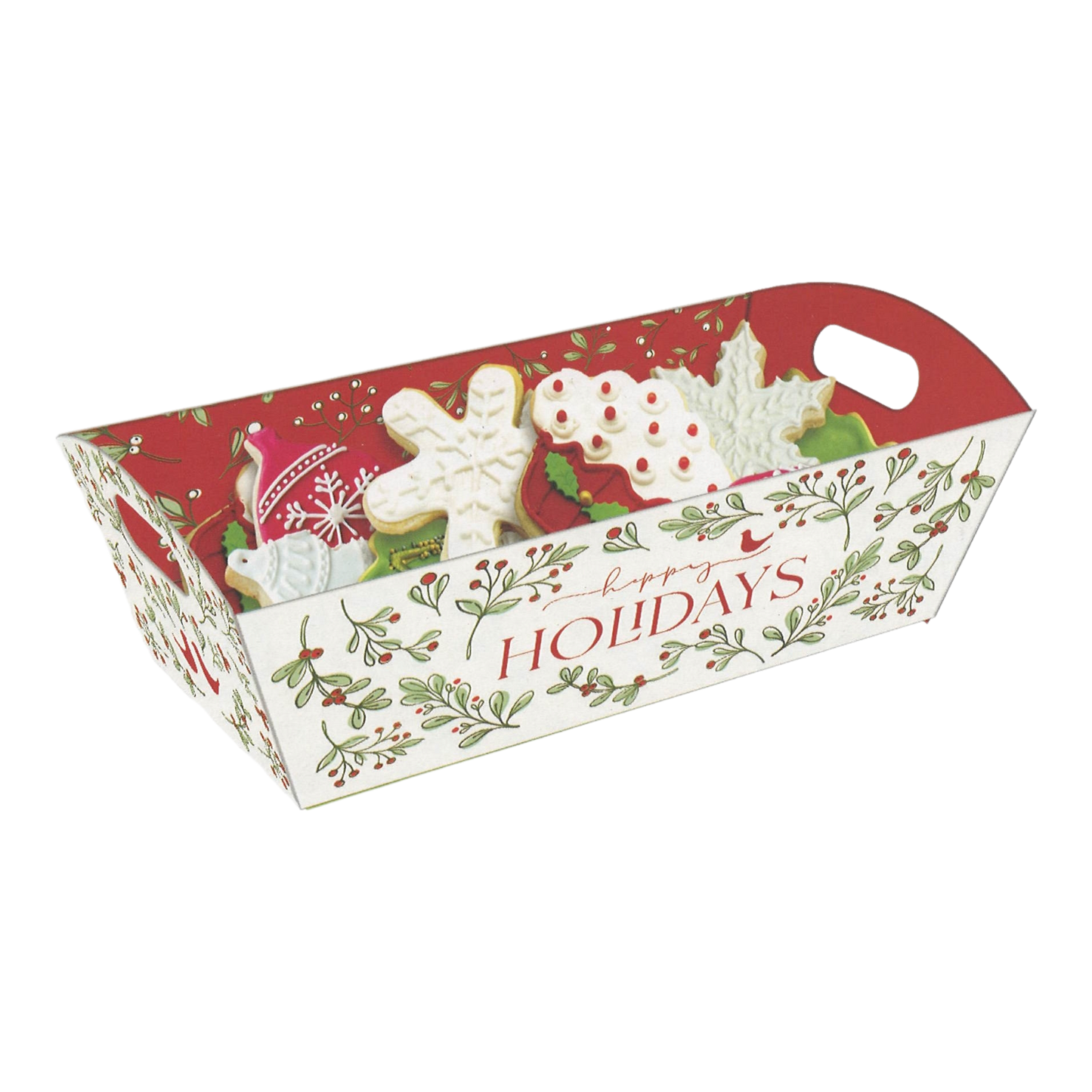 Cookie Tray With Cello Wrap - Mistletoe