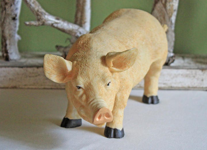 Large White Bunny Rabbit Figurine. Cute Reclining Plump Bunny for Easter and Spring Celebration. Modern Farmhouse. Rustic House Decor.