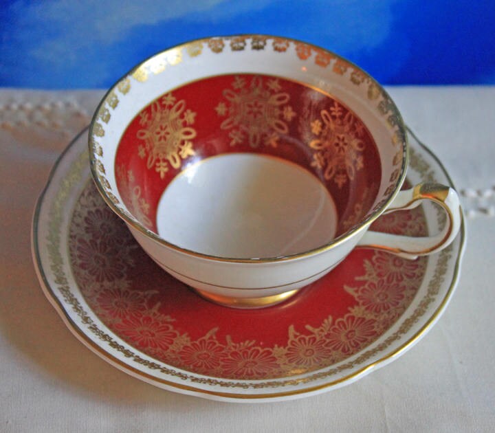 Vintage Cup and Saucer by Melba China Co. Fine Grade Tea Set Made in England.