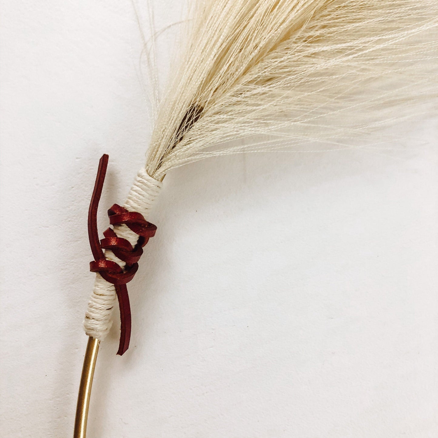 Modern Pampas Grass Hoop Wreath with Leather Detail