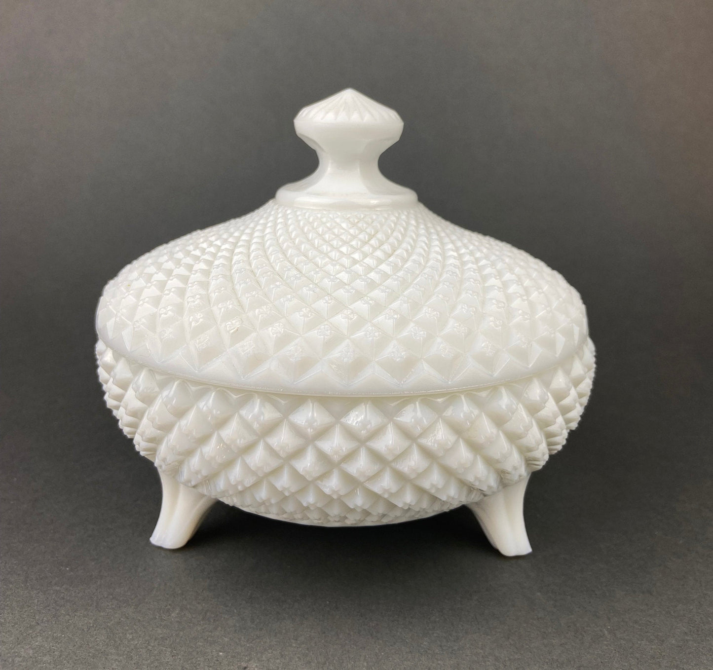 Milk Glass Salt and Pepper Shakers. Grape Vine Motif.