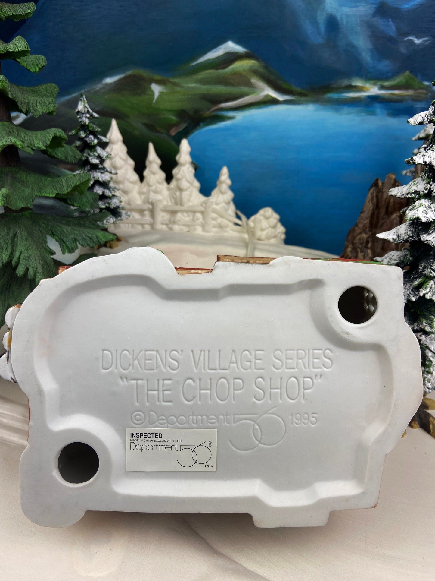 Christmas Village Accessories by Department 56. Illuminated Chop Shop. Dickens Village Series.