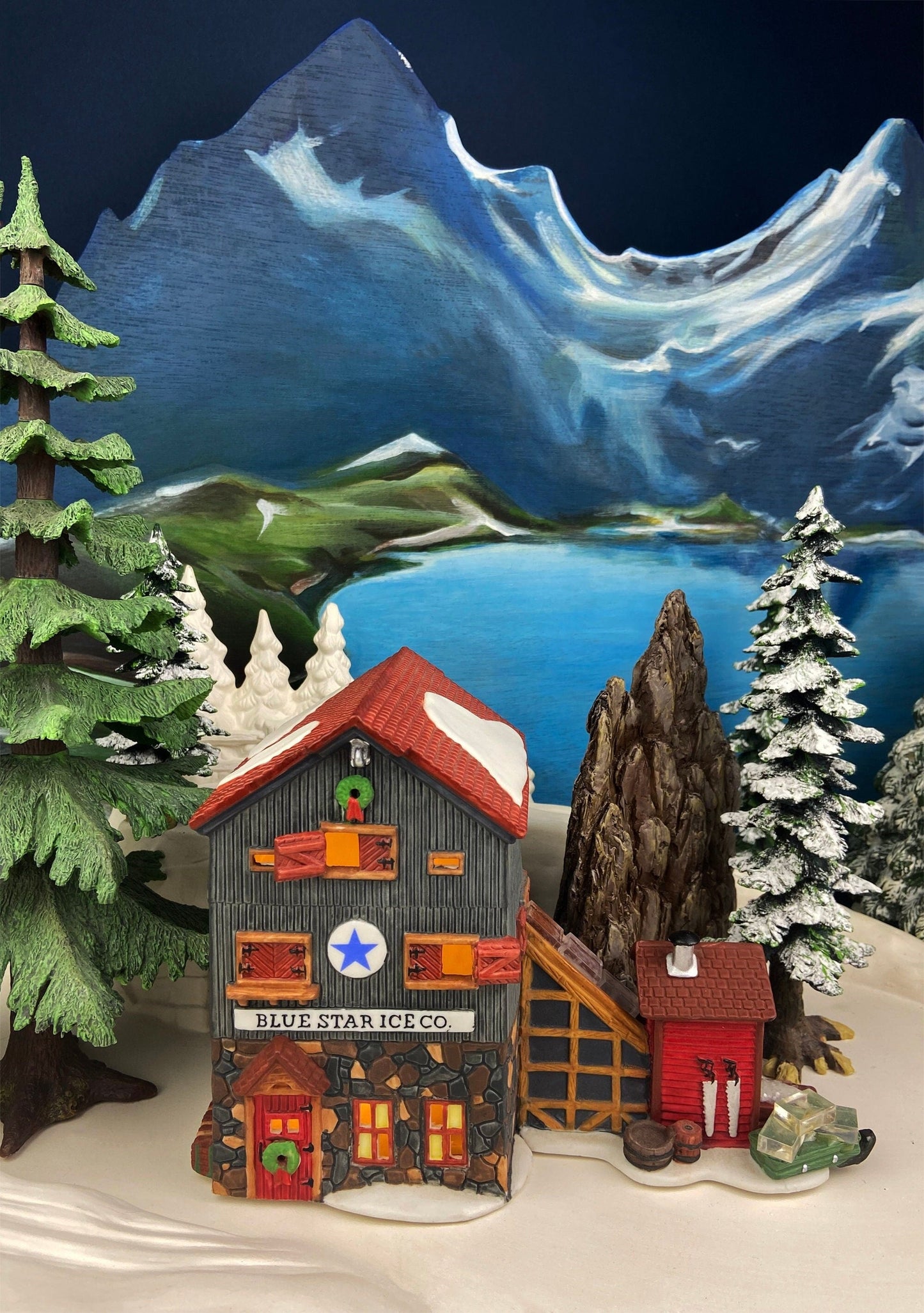 Christmas Village Accessories by Department 56. Illuminated McGrebe Cutters and Sleighs. New England Village Series.