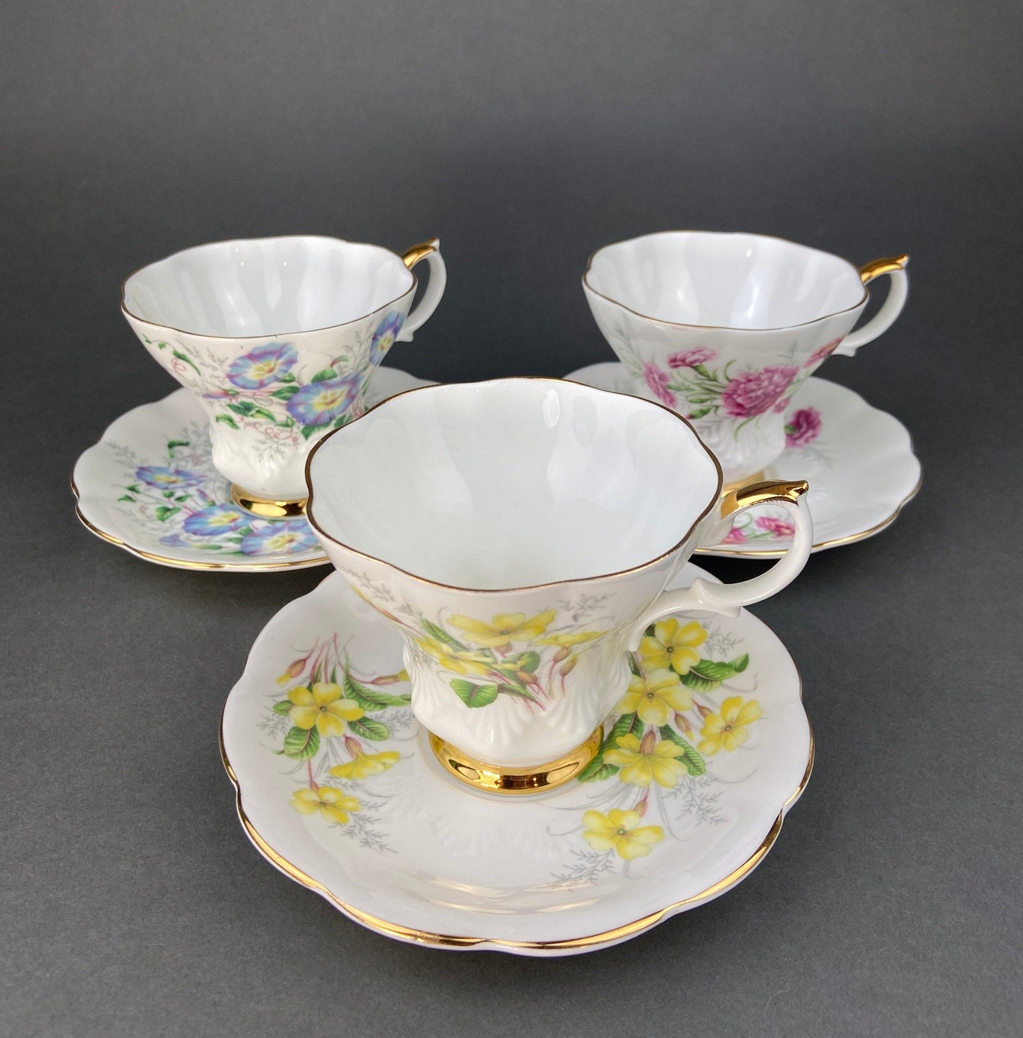 Vintage Forget-Me-Not Teacup & Saucer. Royal Albert Sonnet Series: Coleridge. Collectible Tea Set. English Breakfast in Garden. Wedding Gift