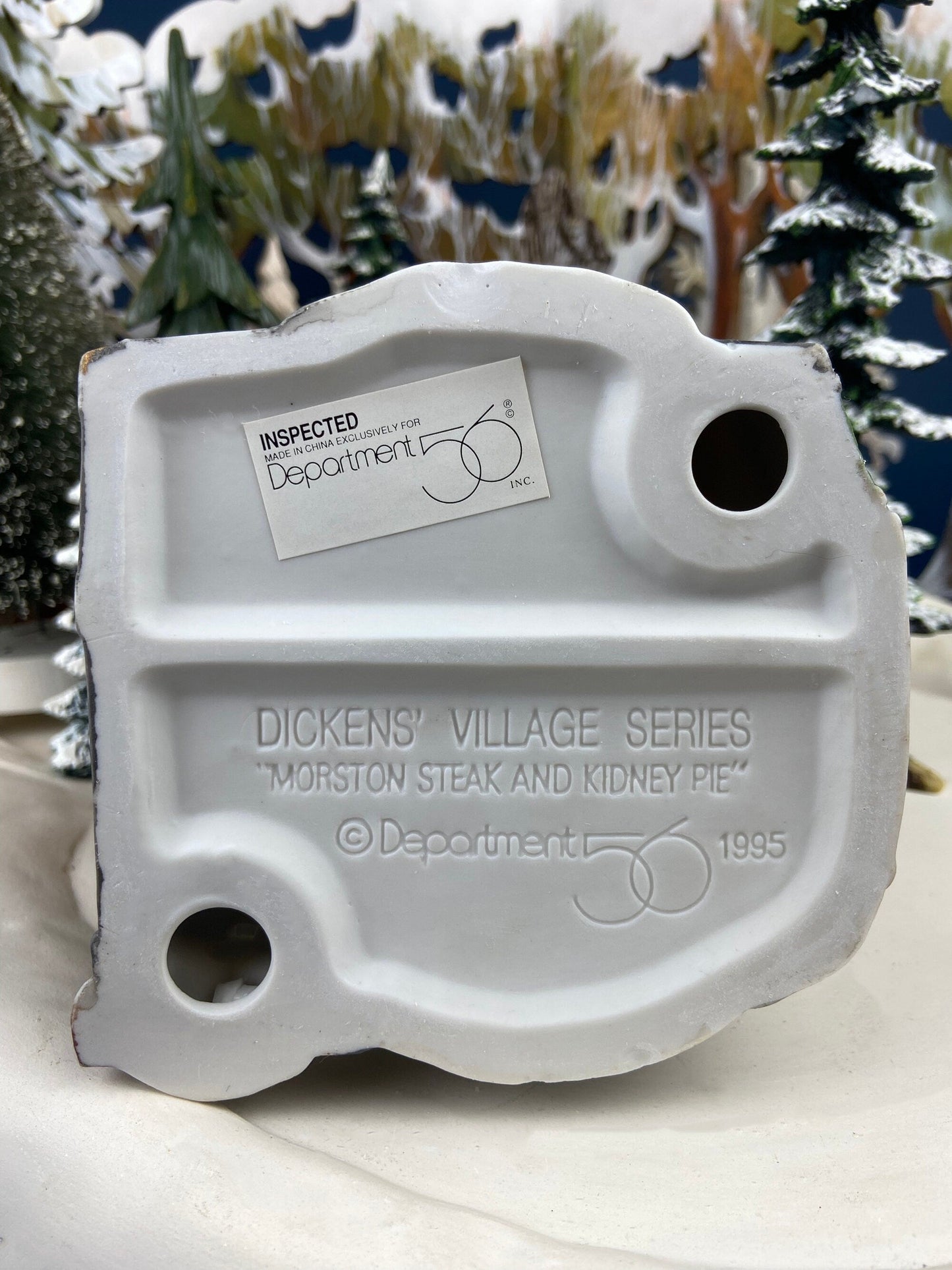 Christmas Department 56 Morston Steak and Kidney Pie. Dickens Village Series. Hand Painted Porcelain Building with Lights.